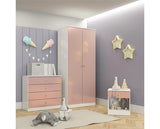 DENVER 2 DOOR WARDROBE - WHITE/PINK GLOSS