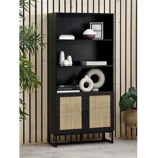 Petra Tall Bookcase - Black
