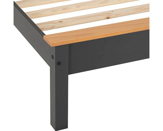 MONACO 3' LOW END BED - DARK GREY/OAK EFFECT