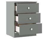 DENVER 3 DOOR WARDROBE BEDROOM SET - GREY GLOSS