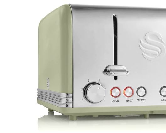 Swan Retro 4 Slice Toaster Green