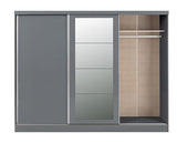 NEVADA 3 DOOR SLIDER WARDROBE - GREY GLOSS