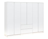 MALVERN 6 DOOR 2 DRAWER WARDROBE - WHITE