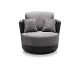 Sofia Swivel Chair - Black & Grey