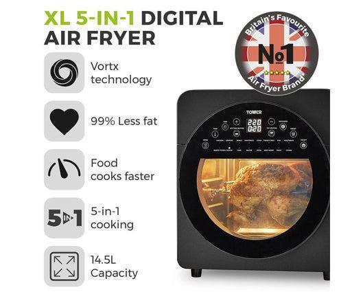 Tower Vortx XL 14.5L Air Fryer and Cook Book