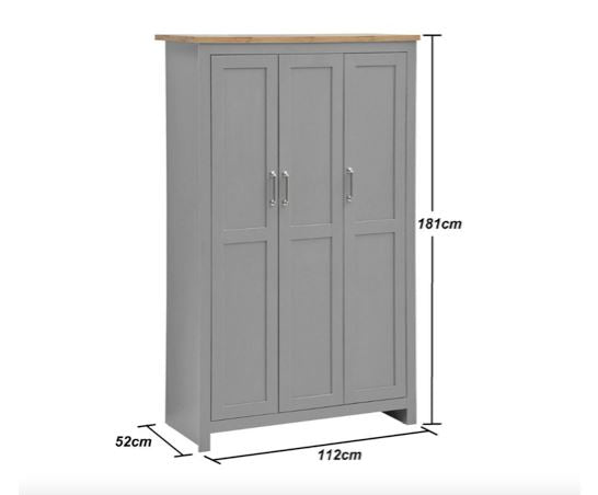Lincoln 3 Piece Bedroom Set (3 Door Wardrobe, 3+4 Chest, 1 Drawer Bedside)