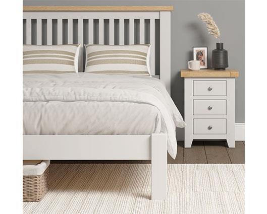 WINDSOR 5' LOW END BED - IVORY/OAK