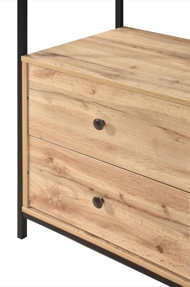 Alva Open Wardrobe 2 Drawers - Wotan Oak