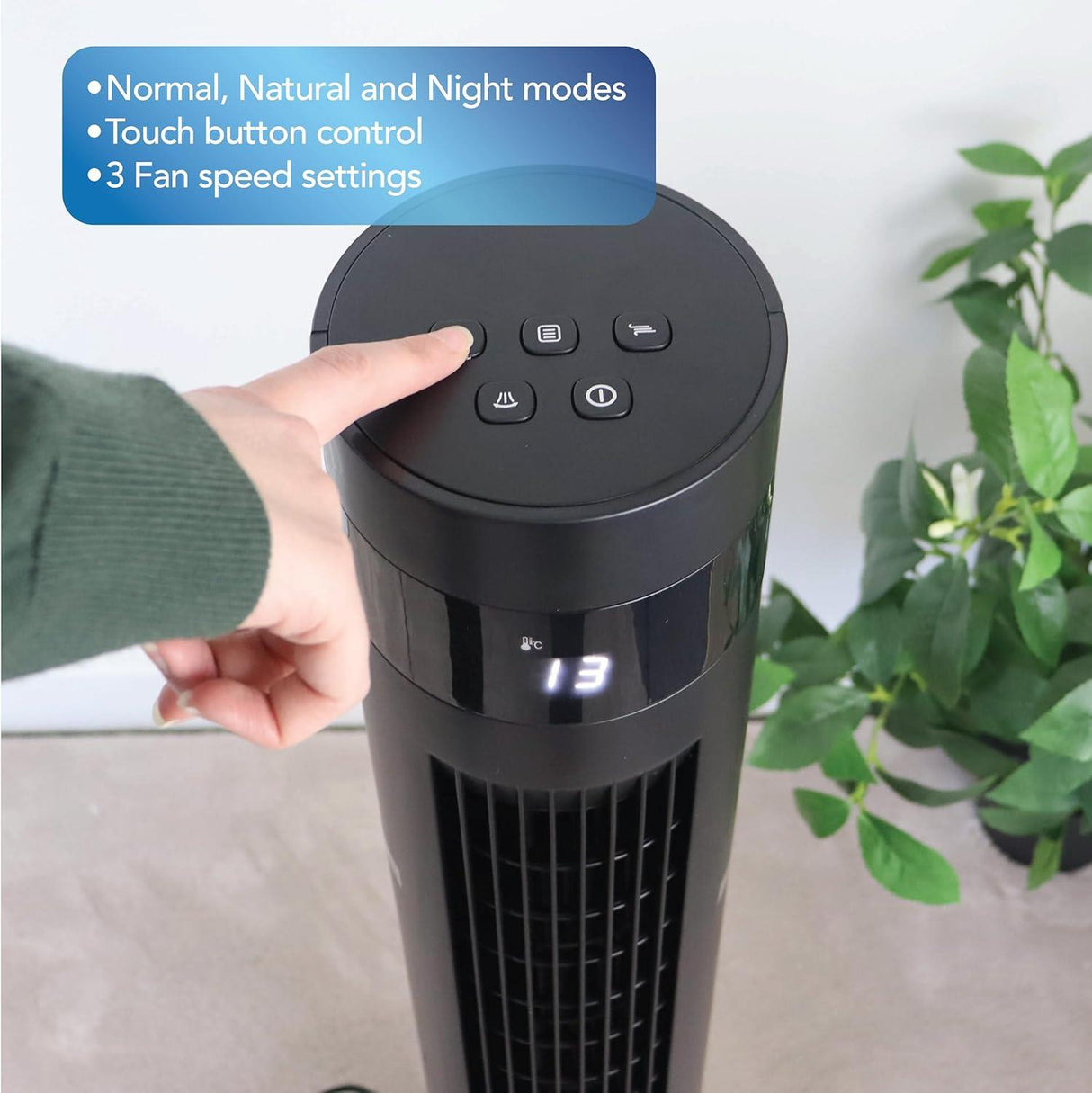 Igenix 35" Digital Tower Fan - Black