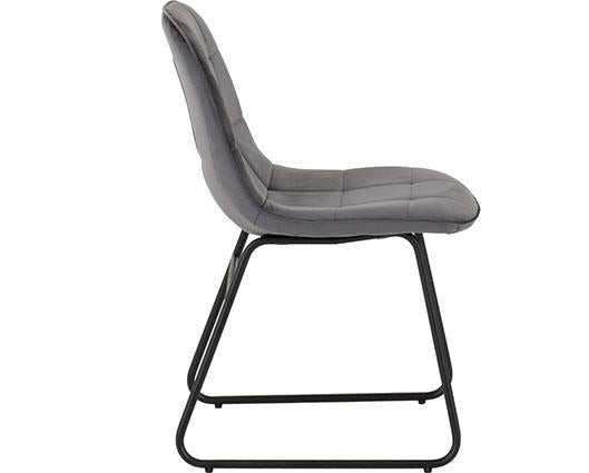 MODENA & LUKAS DINING SET (X4 CHAIRS) - CREAM/GREY VELVET
