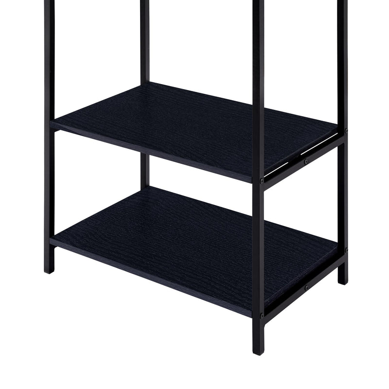 Scala Open Wardrobe with 2 Shelves - Black