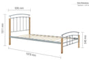 Tetras Single Bed Frame - Silver & Oak