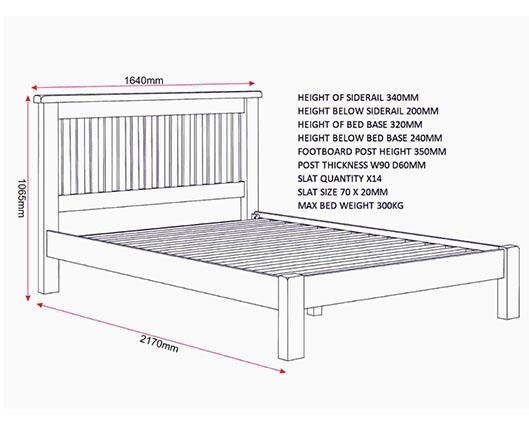 WINDSOR 5' LOW END BED - IVORY/OAK