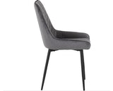 HAMILTON & AVERY LARGE DINING SET (X6 CHAIRS) - MEDIUM OAK EFFECT/GREY VELVET