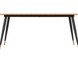 HAMILTON & AVERY LARGE DINING SET (X6 CHAIRS) - MEDIUM OAK EFFECT/SAPPHIRE BLUE VELVET
