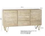 Light Gold Extra Large Sideboard 3 Drawers and 2 Doors