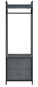 Alva Open Wardrobe 2 Drawers - Dark Grey