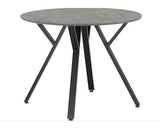 ATHENS ROUND & LUKAS DINING SET (X4 CHAIRS) - CONCRETE/GREY VELVET