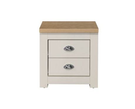 Harper 2 Drawer Bedside-Cream