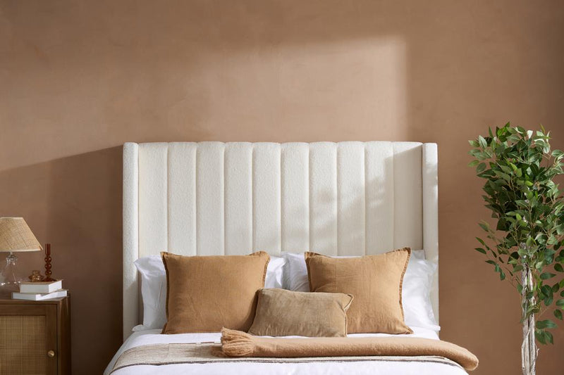 Maisey Ottoman Bed White Boucle - Double