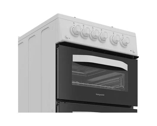 Hotpoint 50cm Gas Double Cooker - White