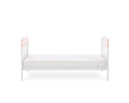 Grace Inspire Cot Bed + Fibre Mattress - Water Colour Rabbit Pink