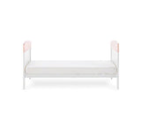 Grace Inspire Cot Bed + Fibre Mattress - Water Colour Rabbit Pink