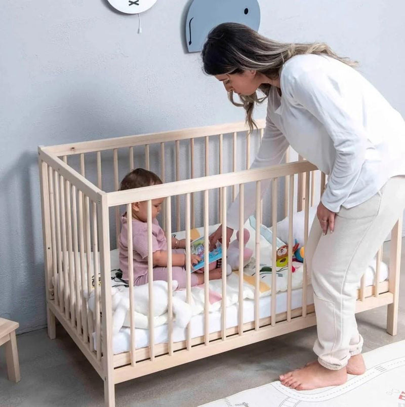 Ella Wooden Cot - 120 x 60 with Fibre Cot Mattress