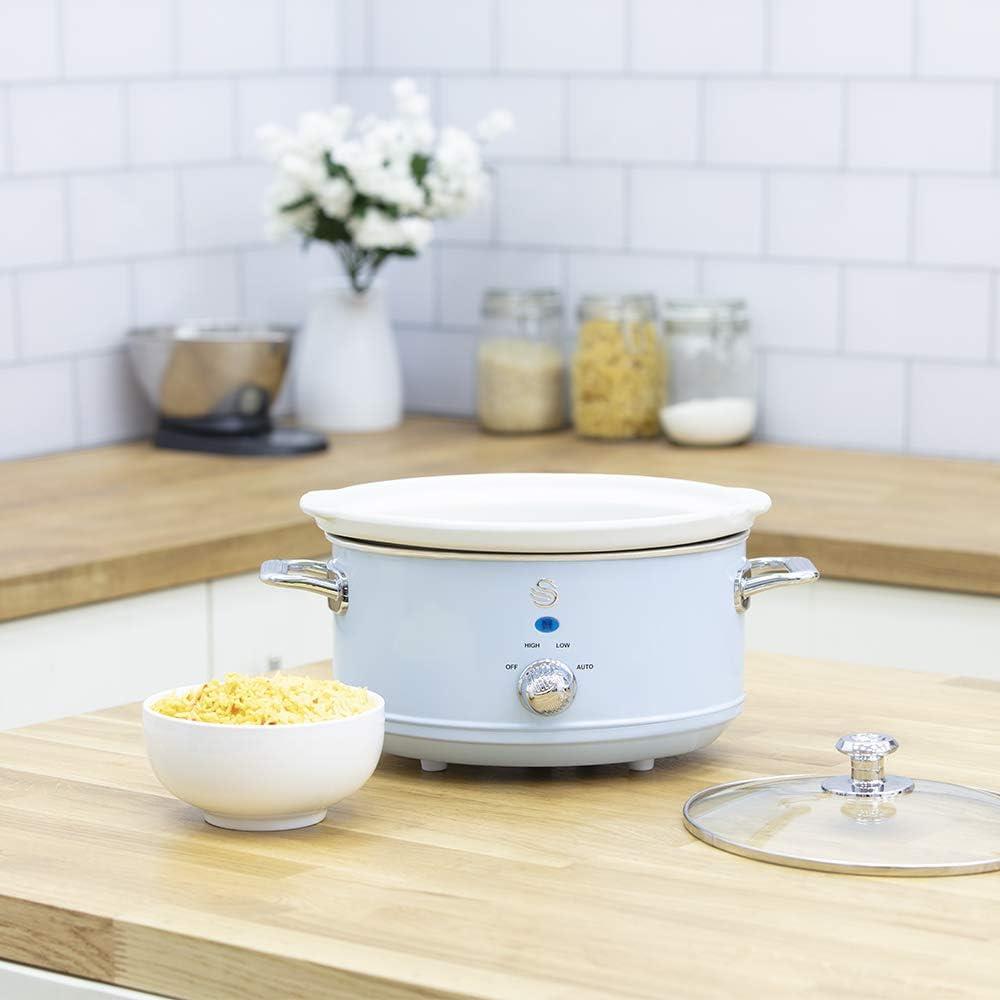 Swan 3.5L Slow Cooker Retro Blue