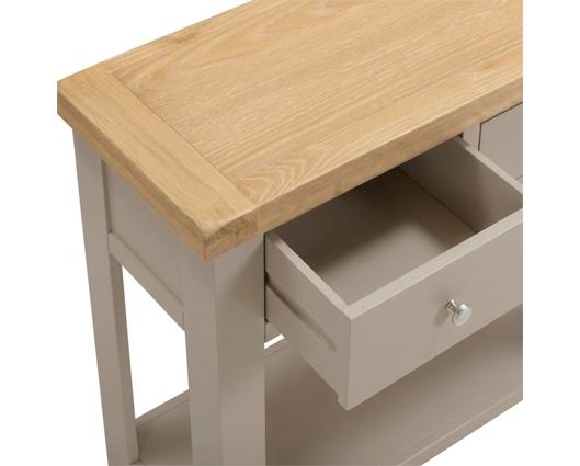 WINDSOR 2 DRAWER CONSOLE TABLE - PUTTY/OAK