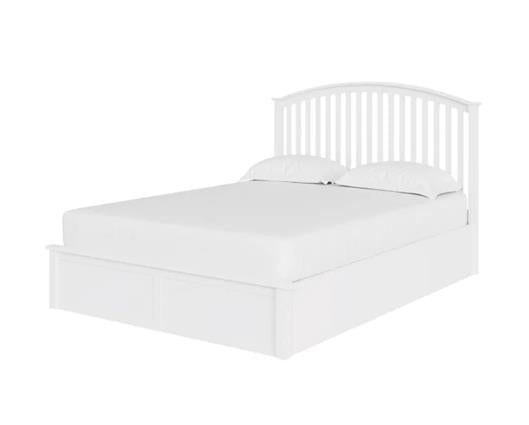 Madrid Wooden Ottoman Double Bed - White