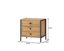 Zulu Nightstand with 3 Drawers-Oak