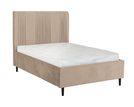 MAINE 5' BED - TAUPE VELVET FABRIC