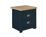 Harper 2 Drawer Bedside-Navy