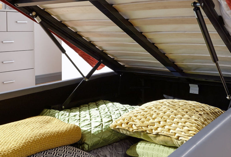 Single End Lift Ottoman Bed-Grey PU