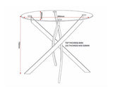 SHELDON ROUND GLASS TOP DINING TABLE - CLEAR GLASS/BLACK