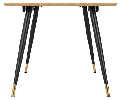 HAMILTON & ATHENS LARGE DINING SET (X6 CHAIRS) - MEDIUM OAK EFFECT/BROWN FAUX LEATHER