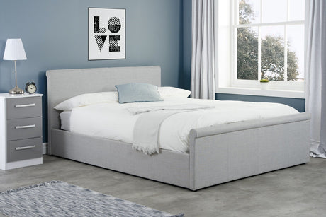 Stratus Small Double Ottoman Bed - Light grey
