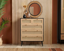Catalina 5 Drawer Rattan Chest- Black