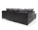 Harley Left Hand Facing Corner Sofa - Black & Charcoal