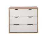 Atrix 3 Piece Bedroom Set 3 Drawer-White