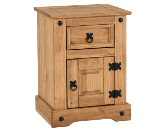 Corona Petite Bedside - Distressed Waxed Pine