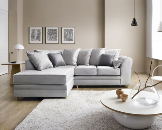 Chevelle Left Hand Facing Corner Sofa - Light Grey