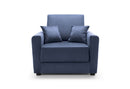 Owen Velvet Single Sofa Bed - Dark Blue