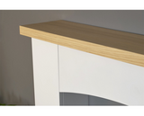 Hugo Fireplace Suite 39inch - White/Grey With Electric Stove - Grey Enamel