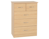 Neptune 3+2 Drawer Chest - Sonoma Oak Effect