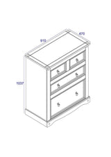 Corona Premium 2+2 Drawer Chest