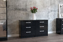 Larz 6 Drawer Chest-Black