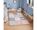 Hearts + Stars Kids  Rug  - Pink - 120cm x 170cm