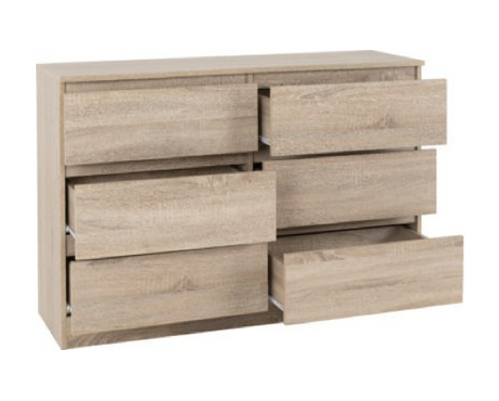 Marcus 6 Drawer Chest - Sonoma Oak Effect